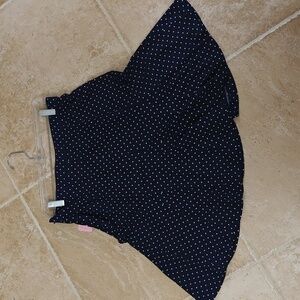 Polka dot knit skirt navy 8p
